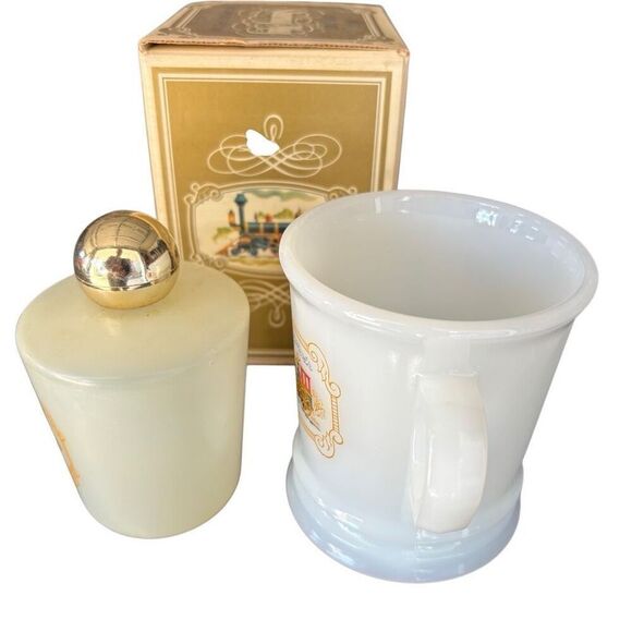 Avon Iron Horse Locomotive Shaving Mug & EMPTY Blend 7 After Shave Decanter - Picture 4 of 11